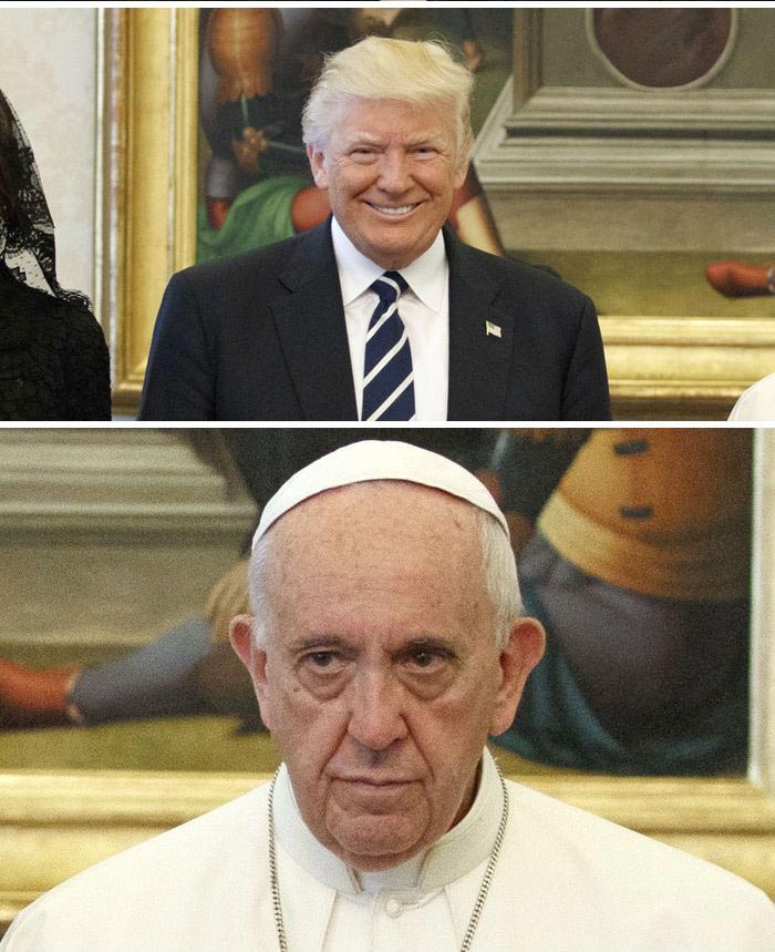 Трамп папа Римский мемы, Дональд Трамп на приёме Папы Римского