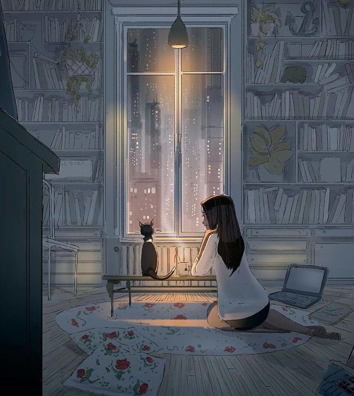 Муж иллюстрирует повседневную жизнь своей женой, Паскаль Кэмпион, Pascal Campion