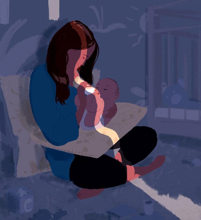 Муж иллюстрирует повседневную жизнь своей женой, Паскаль Кэмпион, Pascal Campion