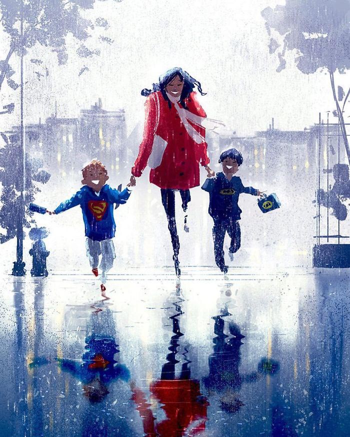 Муж иллюстрирует повседневную жизнь своей женой, Паскаль Кэмпион, Pascal Campion