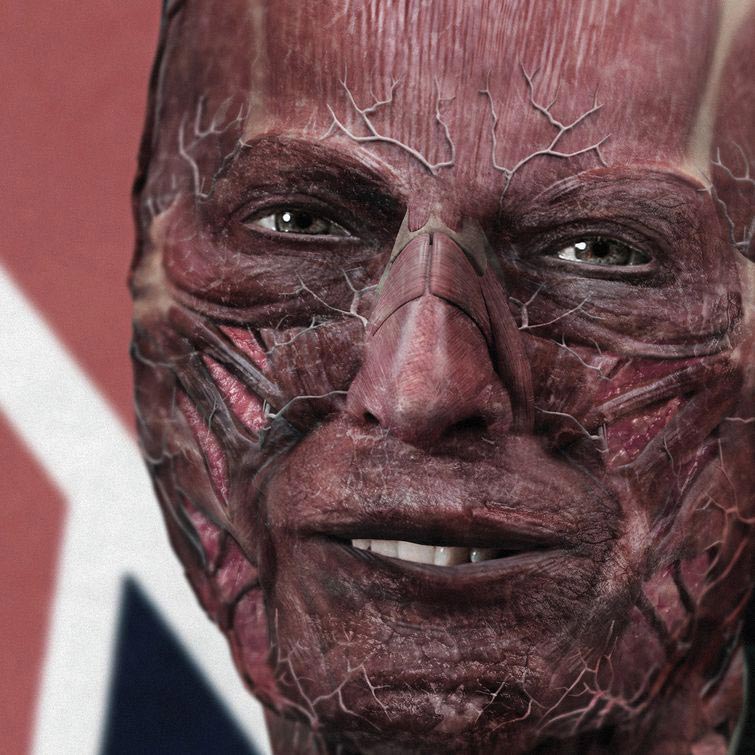 мировые лидеры без кожи, художник удалил кожу мировых лидеров, Маркус Бирн