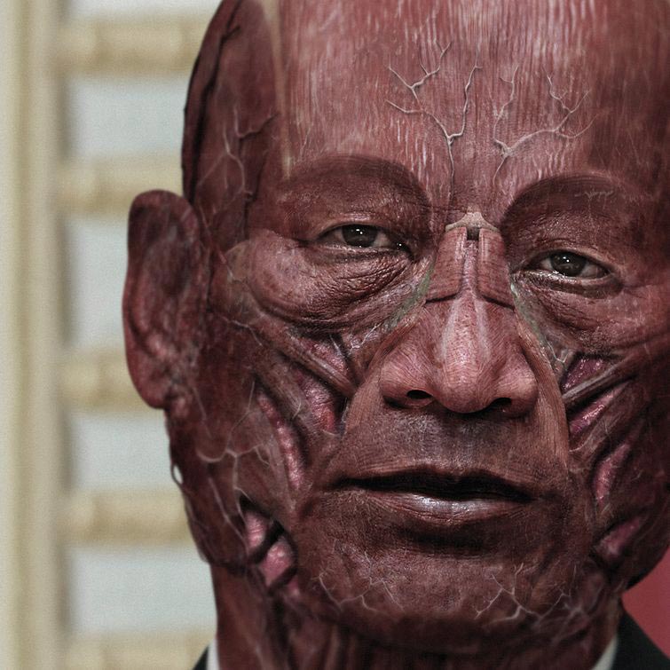 мировые лидеры без кожи, художник удалил кожу мировых лидеров, Маркус Бирн