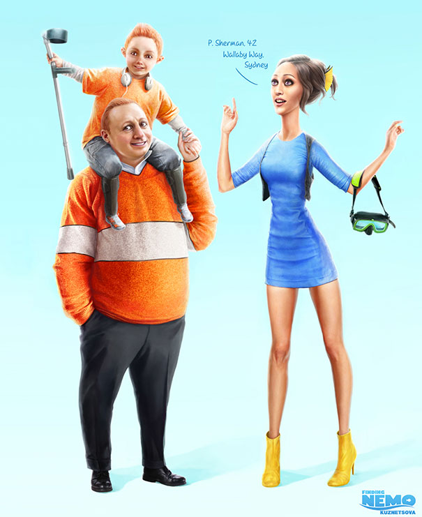 Художники превратили персонажей мультфильмов в людей