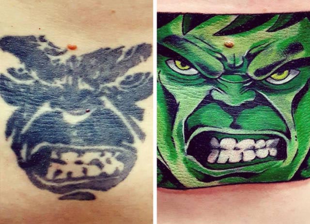 20 раз, когда люди переделали свои плохие татуировки, превратив их в нечто крутое перекрытие старых татуровок, татуировки до и после, плохие татуировки в нечто крутое, перекрытие портаков, портаки до и после