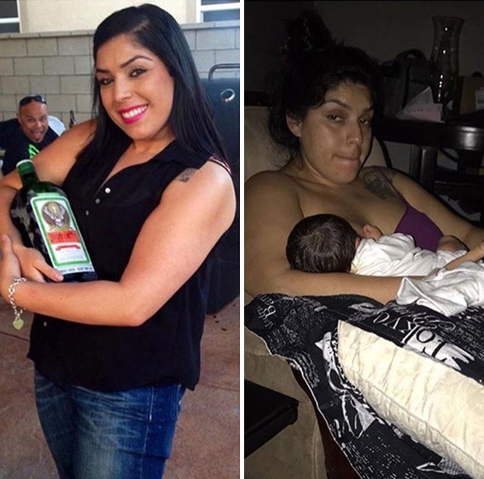 Люди делятся фотографиями до и после того как они стали родителями, до и после родительства 