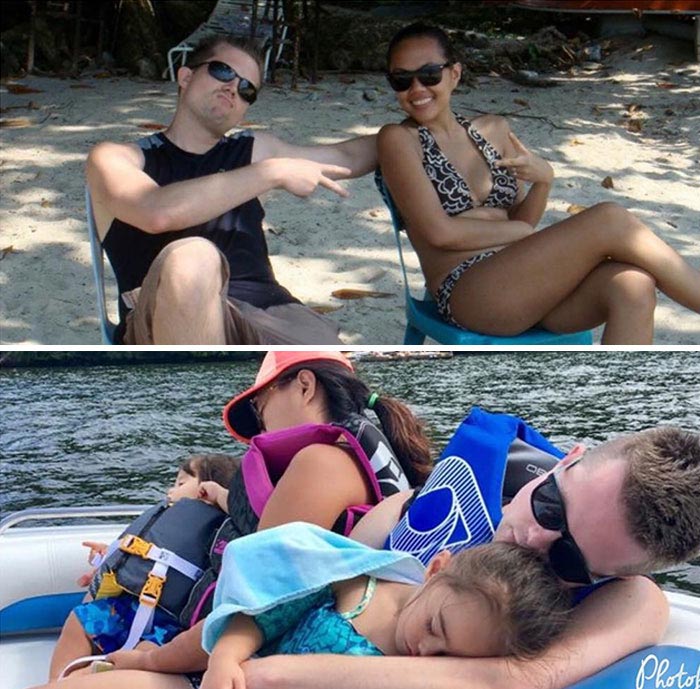 Люди делятся фотографиями до и после того как они стали родителями, до и после родительства 