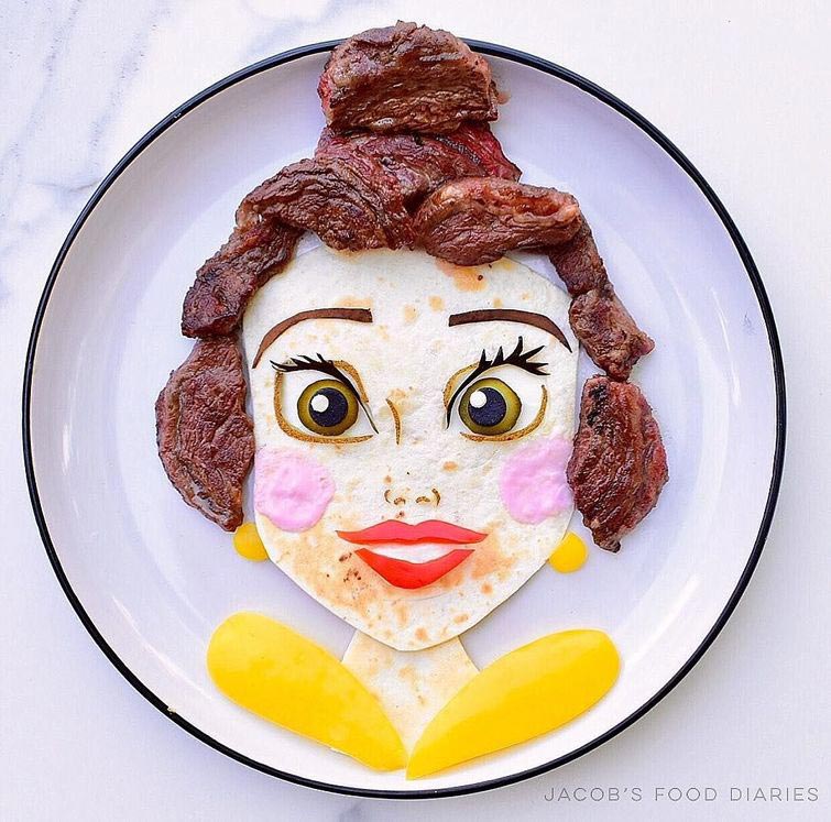 персонажи из еды, скульптуры из еды, блюда в виде персонажей