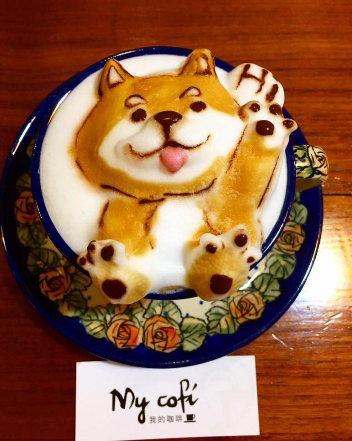 Бариста с Тайваня делает потрясающее 3D-латте, Чанг Куэй-фанг