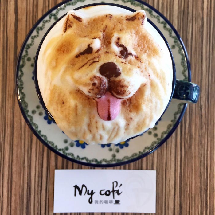 Бариста с Тайваня делает потрясающее 3D-латте, Чанг Куэй-фанг