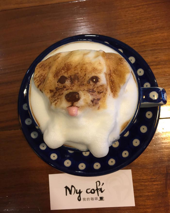 Бариста с Тайваня делает потрясающее 3D-латте, Чанг Куэй-фанг