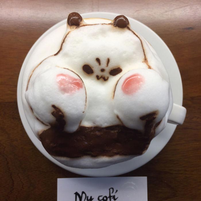 Бариста с Тайваня делает потрясающее 3D-латте, Чанг Куэй-фанг