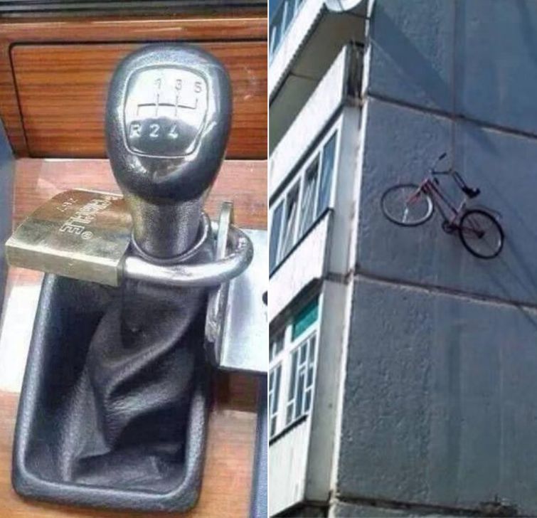 смешные способы спасти вещи, смешные способы  оградить вещи от кражи, смешные способы  сохранить вещи