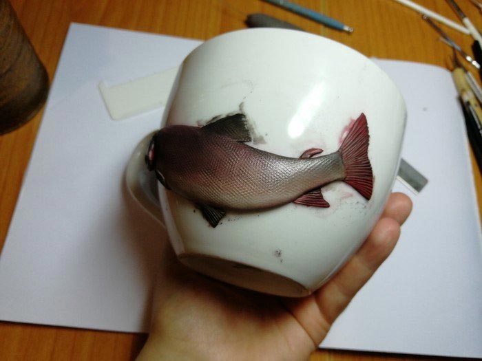 Елена Тильзитская, рыба из глины, реалистичная рыба, рыба из полимерной глины