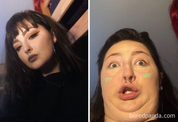  одни и те же девушки выглядят совсем по-разному, фото в стиле «до и после», Pretty Girls Ugly Faces