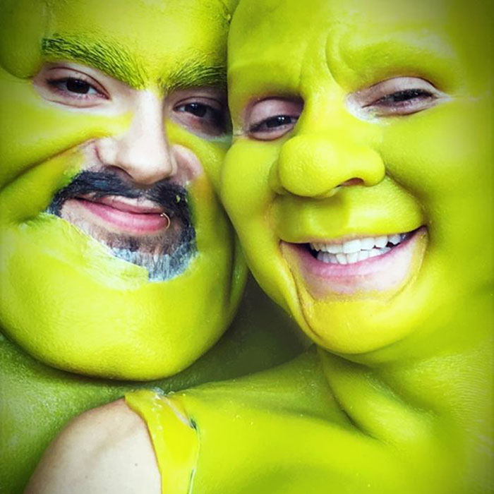 Хайди Клум показала костюм 2018 года, Хайди и её бойфренд Том Каулитц превратились в Шрека и Фиону