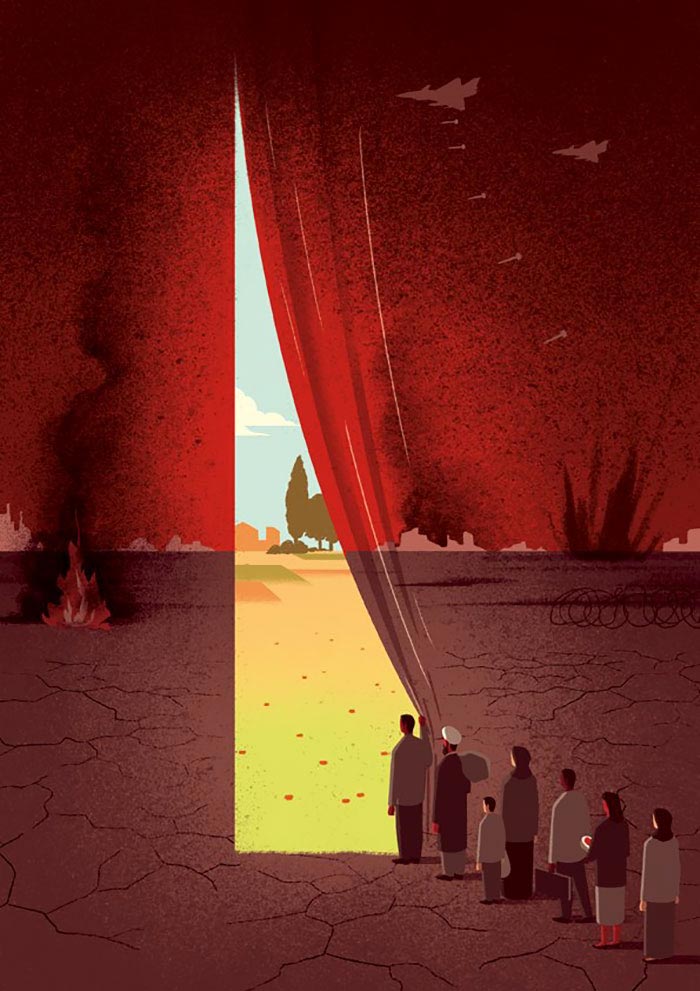 злободневные иллюстрации, ироничные иллюстрации,  Давид Бонацци