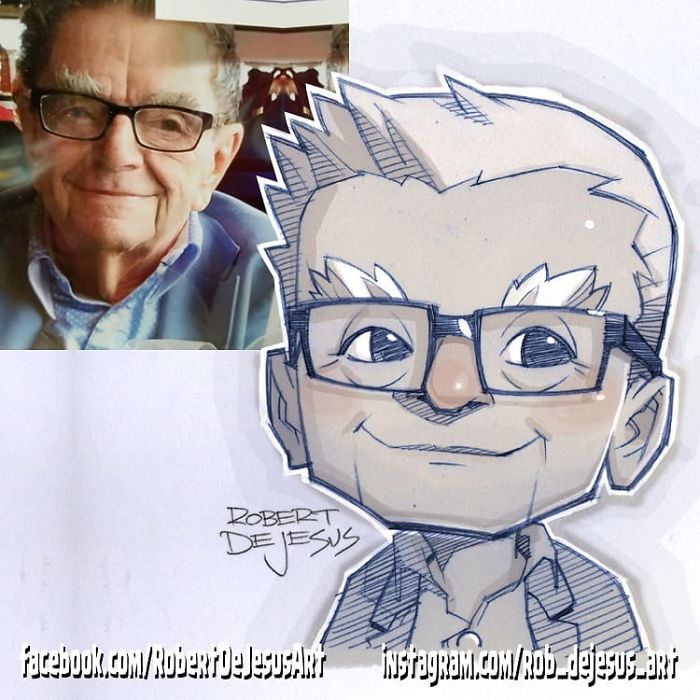 Иллюстратор превращает людей и их питомцев в персонажей мультфильмов,  Роберт Де Джизес, Robert De Jesus