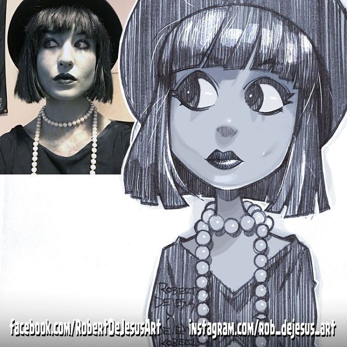 Иллюстратор превращает людей и их питомцев в персонажей мультфильмов,  Роберт Де Джизес, Robert De Jesus