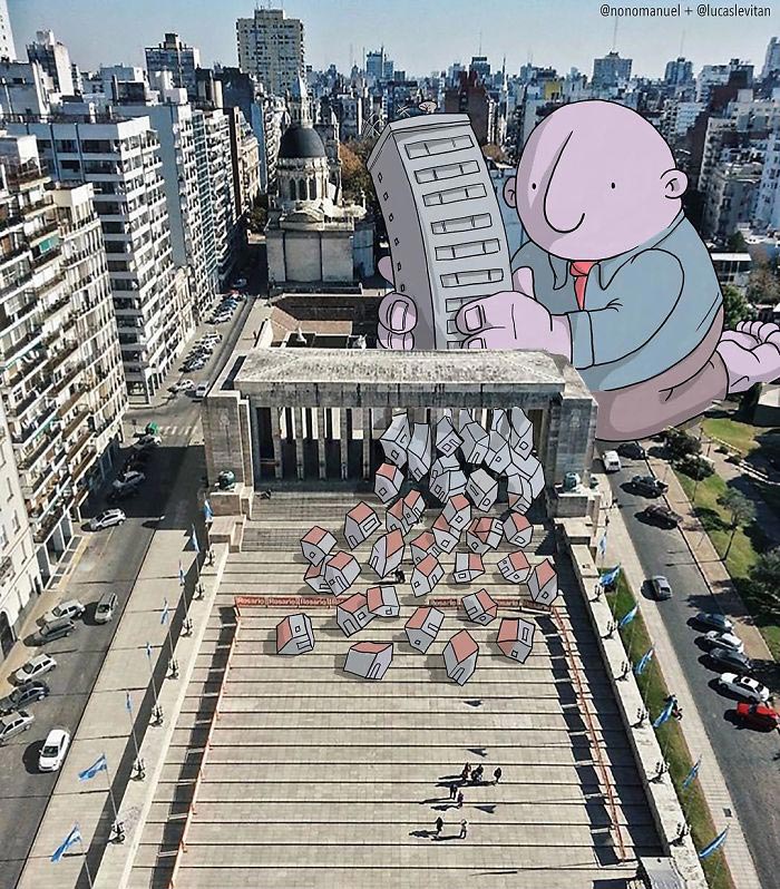 Лукас Левитан, Lucas Levitan, художник добавляет смешные иллюстрации к случайным фотографиям из интернета