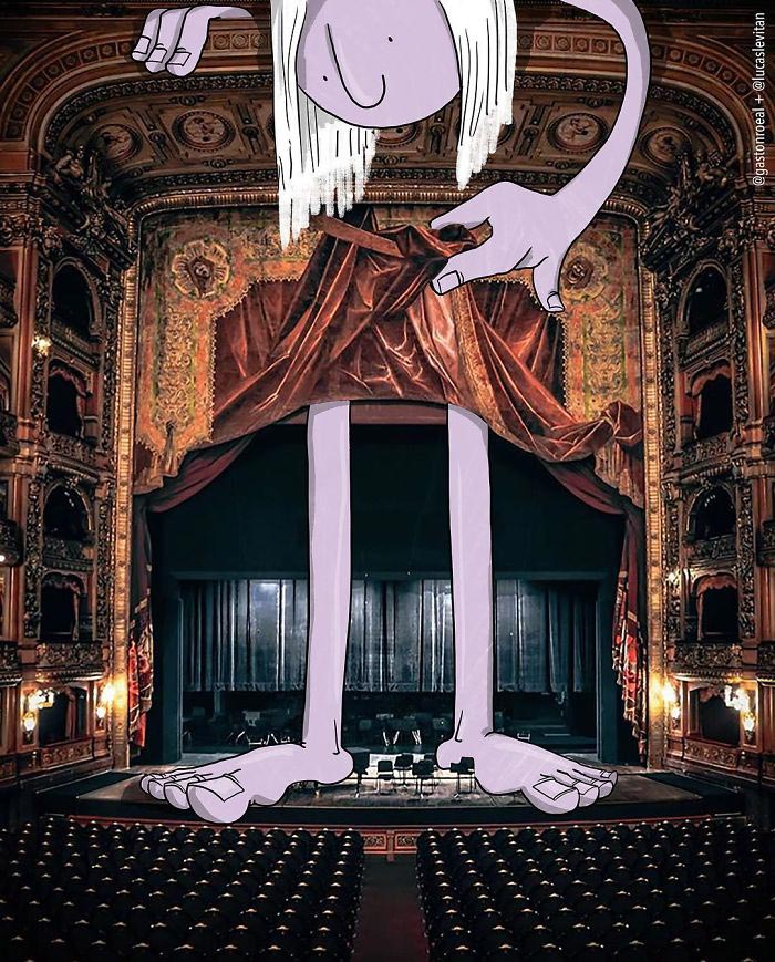 Лукас Левитан, Lucas Levitan, художник добавляет смешные иллюстрации к случайным фотографиям из интернета