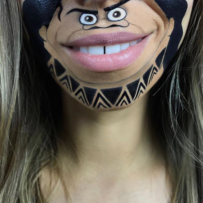 Визажист превращает свои губы  в героев мультфильмов, Лаура Дженкинсон, Laura Jenkinson