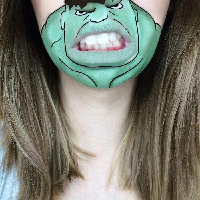 Визажист превращает свои губы  в героев мультфильмов, Лаура Дженкинсон, Laura Jenkinson