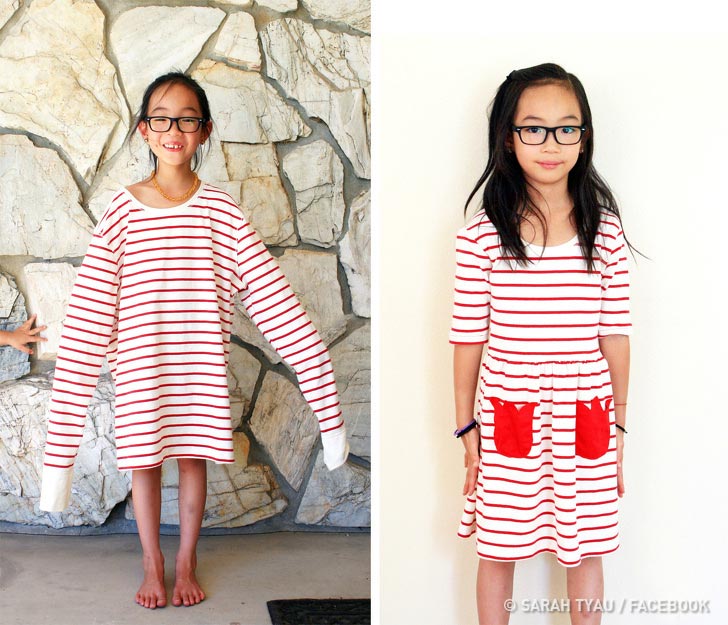 дизайнер превращает старые вещи в супермодную одежду для себя и своих дочек, Сара Тайо, Sarah Tyau