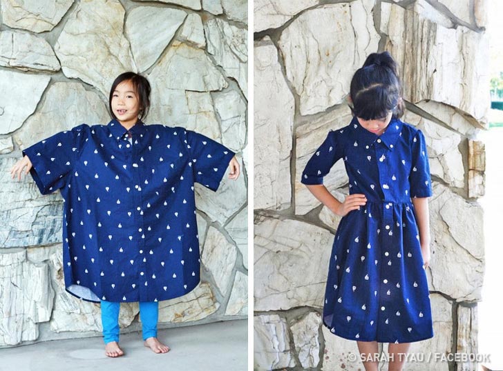 дизайнер превращает старые вещи в супермодную одежду для себя и своих дочек, Сара Тайо, Sarah Tyau