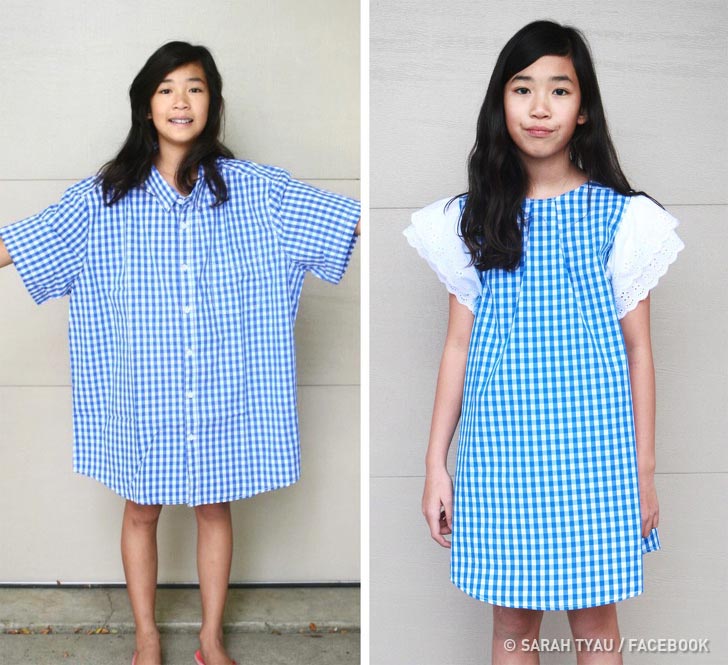 дизайнер превращает старые вещи в супермодную одежду для себя и своих дочек, Сара Тайо, Sarah Tyau