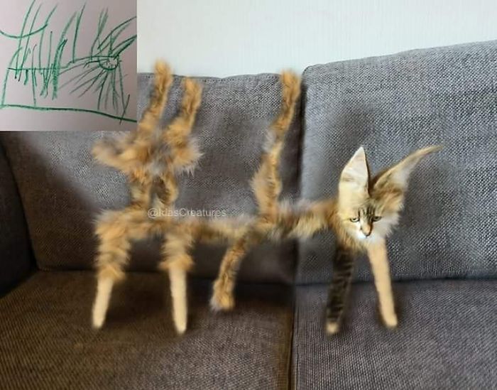 Девушка превращает питомцев в монстров при помощи фотошопа,  Ида 