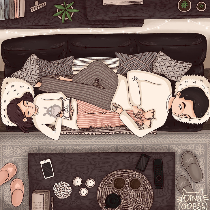 Художница из Казахстана рисует влюблённую пару, Дина Одесс, Dina Odess