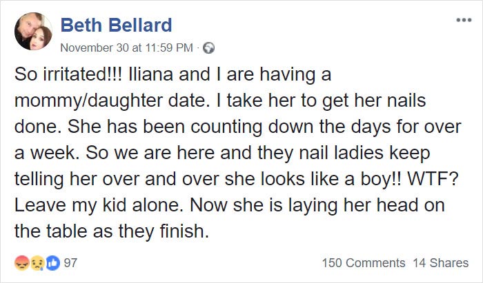 Люди в ярости от мастеров спа-салона, которые назвали мальчиком больную раком девочку девочку назвали мальчиком, девочка больна раком назвали мальчиком, анапластическая крупноклеточная лимфома