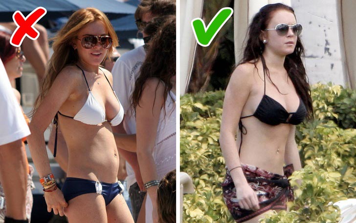 как выглядеть стройнее на пляже, как выглядеть стройнее в купальнике 