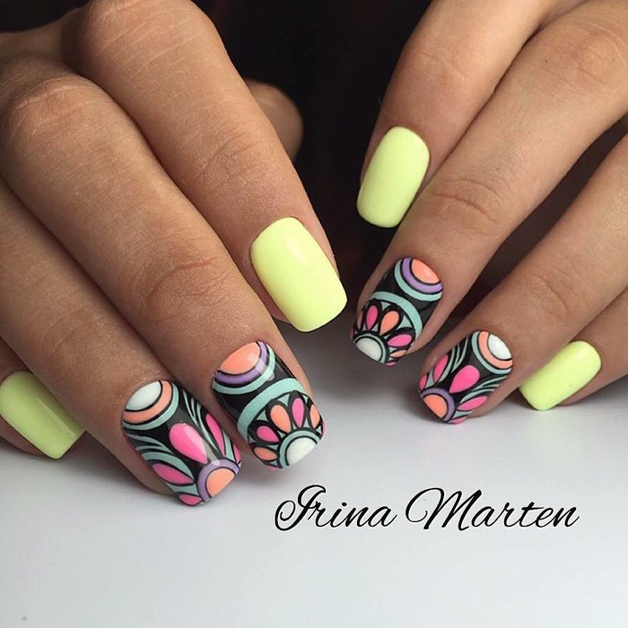 летний маникюр, маникюр 2018, летний маникюр 2018