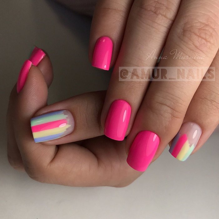 летний маникюр, маникюр 2018, летний маникюр 2018