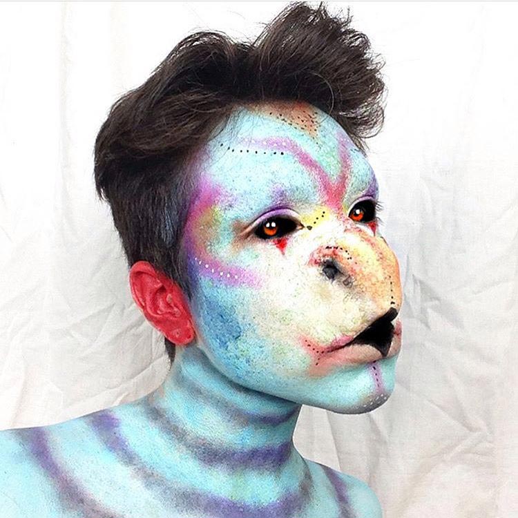 необычный макияж, безумный макияж 