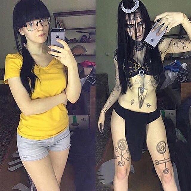 необычный макияж, безумный макияж 