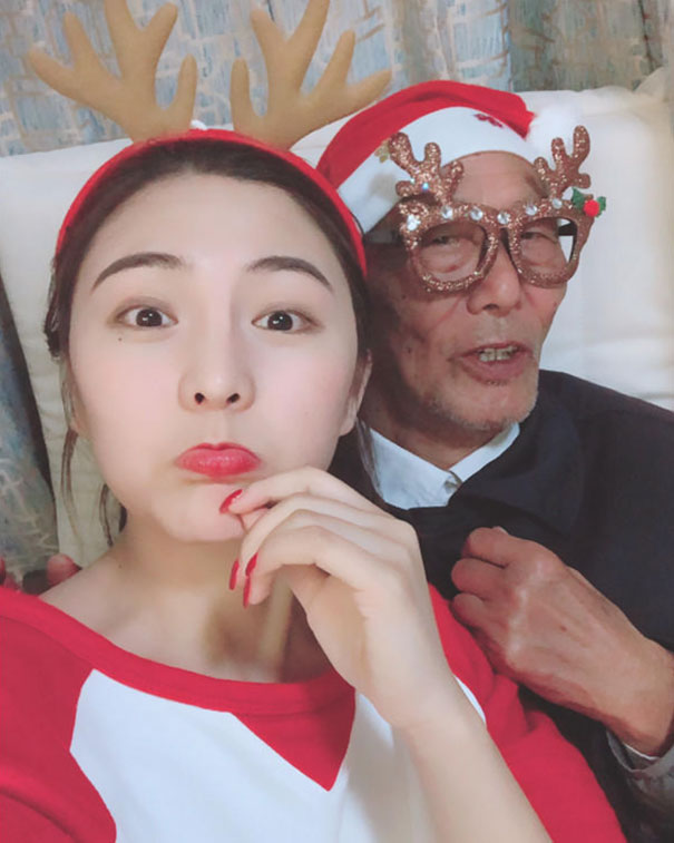 Девушка исполнила заветное желание своего дедушки, свадебная фотосессия для дедушки, Фу Сюэвэй, Fu Xuewei 