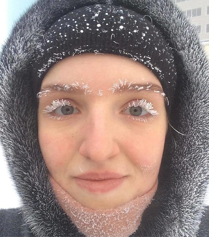 Оймякон, полюс холода, -62 градуса, ресницы во льду, холод в Якутии