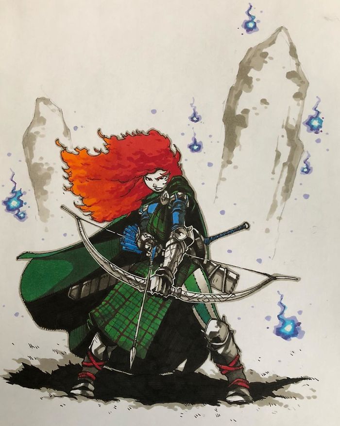 Российский художник показал, как выглядели бы диснеевские принцессы, если бы были воинами как выглядели бы диснеевские принцессы если бы были воинами, Артемий Мясников