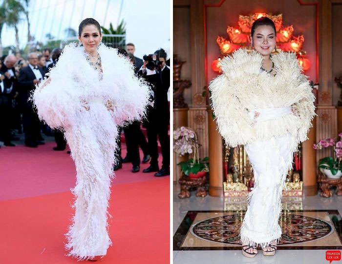 Девушка использует еду для воссоздания фотографий знаменитостей, Сине Бенджафхорн