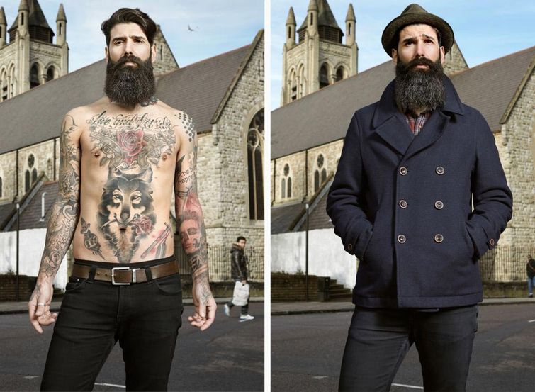 люди с татуировками, татуированные люди, татуированные люди а одежде, Алан Паудрилл