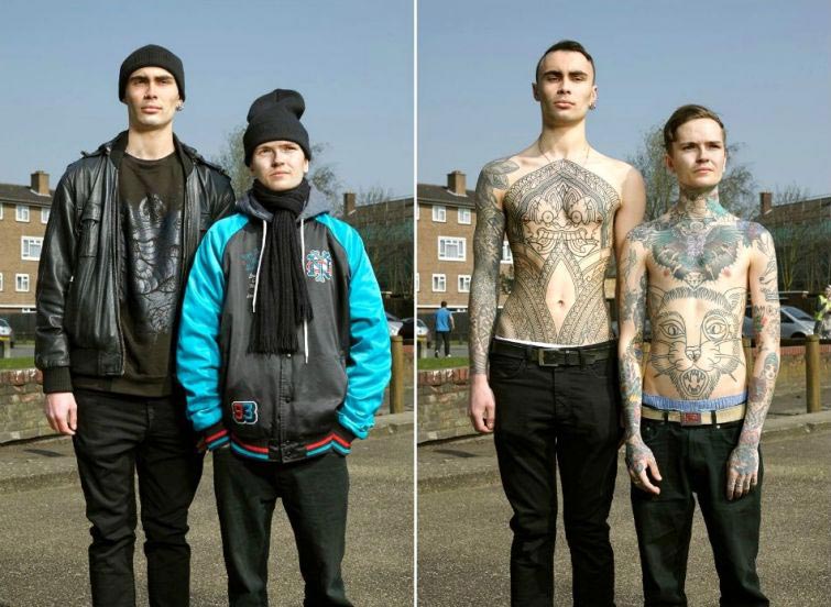 люди с татуировками, татуированные люди, татуированные люди а одежде, Алан Паудрилл