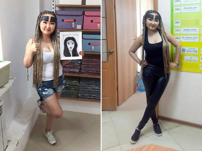 Анжелика Протодьяконова, девушка с огромными бровями, блогер с огромными бровями, девушка с гигантскими бровями