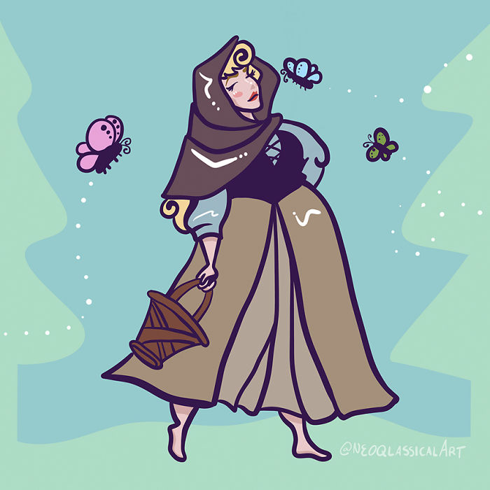 Художник превратил диснеевских принцесс в женщин размера плюс, диснеевские принцессы размера плюс, Neoqlassical Art 