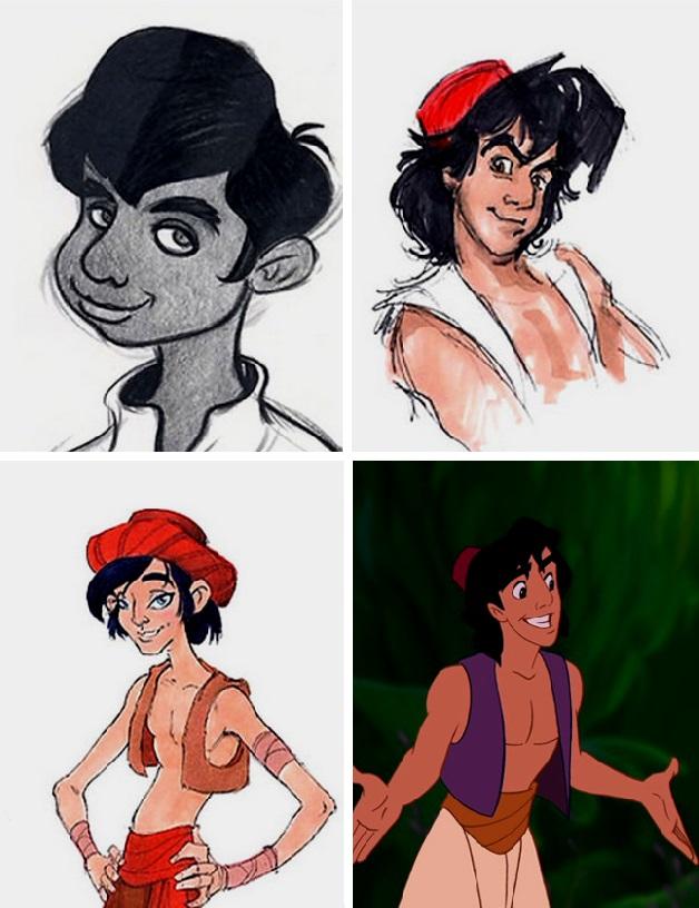 Как могли бы выглядеть персонажи диснеевских мультфильмов, первоначальные эскизы