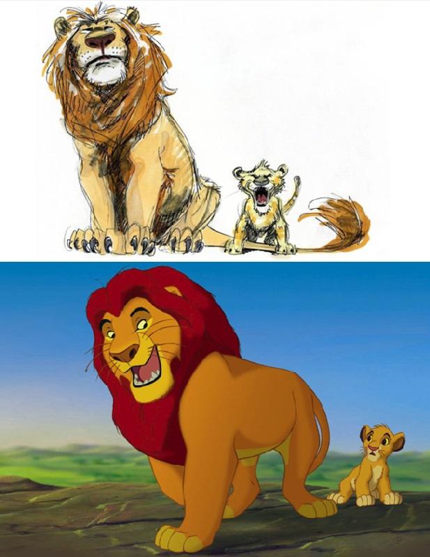 Как могли бы выглядеть персонажи диснеевских мультфильмов, первоначальные эскизы