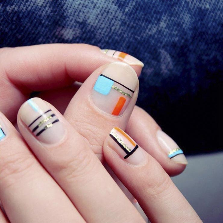 модный маникюр этого сезона, геометрический маникюр 