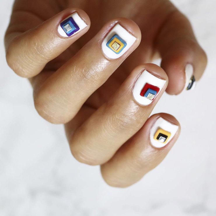 модный маникюр этого сезона, геометрический маникюр 