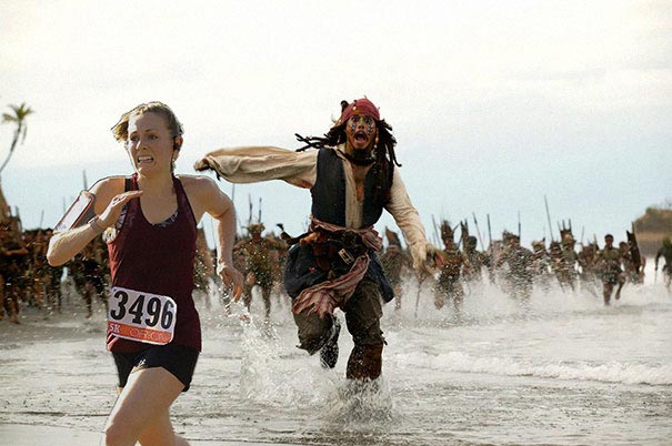 Этот парень смешно затроллил свою жену, после её победы в забеге на 5 километров фотожабы забег, затроллил жену, подшутил над женой